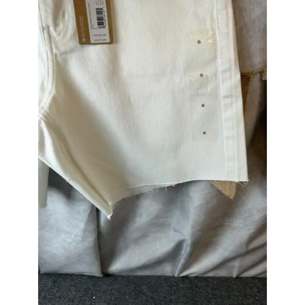 New Eddie Bauer Women Size 6 White Stretch Cotton High Rise Cutoff Denim Shorts - Picture 6 of 11